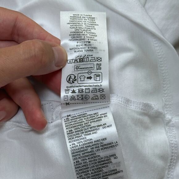 G-Star RAW Logo Slim Fit Short Sleeve Tee Men’s L White Black NWT - Picture 5 of 6